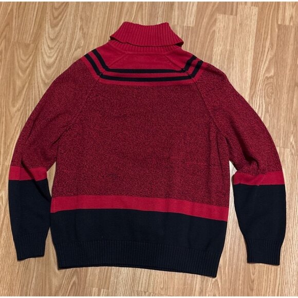 Karen Scott Sweater Womens Lg Red & Black Turtleneck Long Sleeve Cotton - Picture 3 of 6